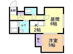 S&S55 1LDKの間取図画像