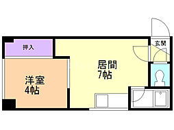 AMS1 1DKの間取図画像