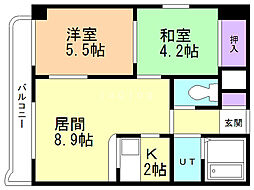 エンドレス三井 2LDKの間取図画像