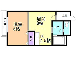藤屋BLD.2 1LDKの間取図画像