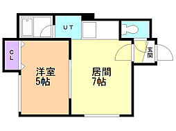 グランデ壱番館 1DKの間取図画像