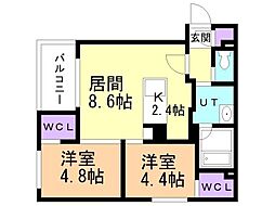 間取図画像 2LDK