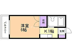 ラ・メール札幌 1Kの間取図画像
