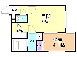 フロンティア 1LDKの間取図画像