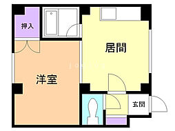 スピアシティ 1DKの間取図画像