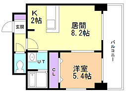 サンコート本通ガーデンヒルズ 1LDKの間取図画像