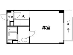 アルファアパルキクスイ 1Kの間取図画像