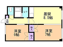 エルフィーネ 2LDKの間取図画像