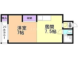 第3丸亀ビルシャトウ富士 1DKの間取図画像