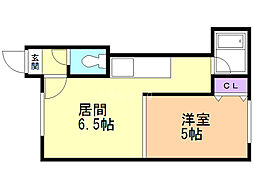グランデ壱番館 1DKの間取図画像
