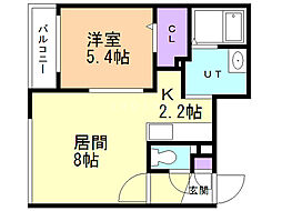 グランメールレジェンド 1LDKの間取図画像