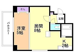 パークヒルズ豊平11 1LDKの間取図画像