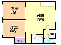 プランドーラ 2LDKの間取図画像