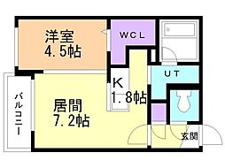 レジデンスキクスイ 1LDKの間取図画像