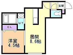 サンレコルトワン 1LDKの間取図画像