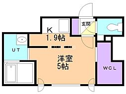 グランドサクセス菊水 1Kの間取図画像