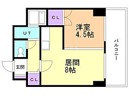 ラ・メール札幌 1LDKの間取図画像
