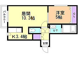 クラリス東札幌2 1LDKの間取図画像
