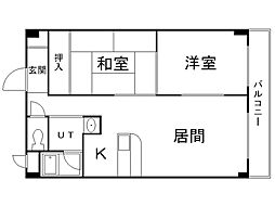 ビッグバーンズマンション北郷2 2LDKの間取図画像