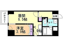LEE東札幌A 1LDKの間取図画像