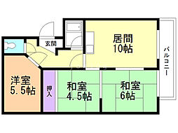マンション進幹 3LDKの間取図画像
