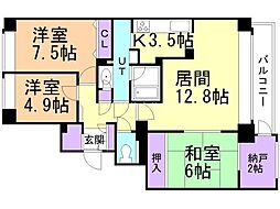 なみき公園シティハウス 3SLDKの間取図画像