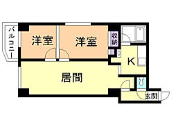パークヒルズ菊水 2LDKの間取図画像