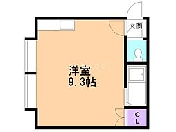 第17森宅建マンション ワンルームの間取図画像