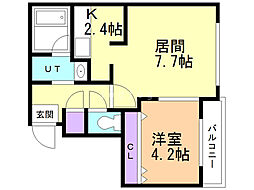 ラグナベルデ豊平 1LDKの間取図画像