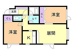 セレス菊水元町 2LDKの間取図画像