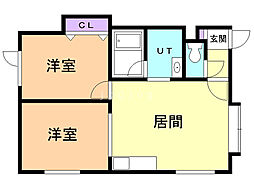 レスポアール17 2LDKの間取図画像
