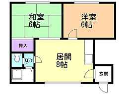 プラザ17 2DKの間取図画像