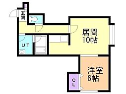 ウーバンアビー 1LDKの間取図画像