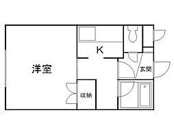 クィーンズコート南郷 1Kの間取図画像