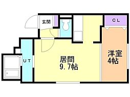ALPHA本郷通2 1LDKの間取図画像