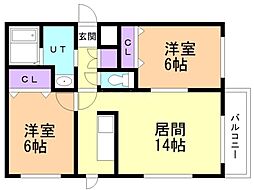 フィオラノキクスイ8 2LDKの間取図画像
