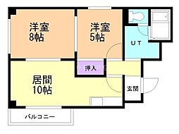 ソシアルコートサトー 2LDKの間取図画像
