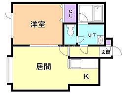 メゾンドアン 1LDKの間取図画像