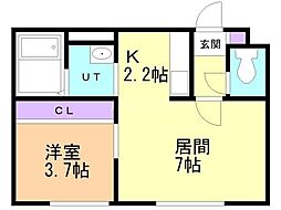 CLASSIKSHIROISHI 1LDKの間取図画像