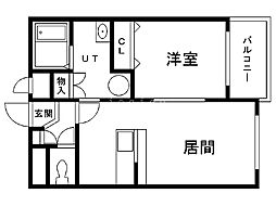 エスプリ2 1LDKの間取図画像