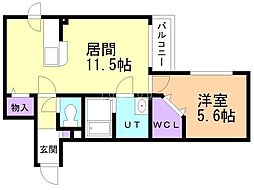 セカンドアヴェニュー 1LDKの間取図画像
