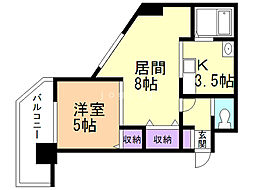 メディカル・コート東札幌 1LDKの間取図画像