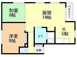 フロムファースト 2LDKの間取図画像