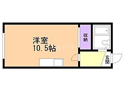 月寒パークハイツ ワンルームの間取図画像
