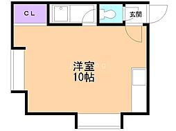 エステート六本木 ワンルームの間取図画像