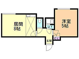 コスモハイツ 1LDKの間取図画像
