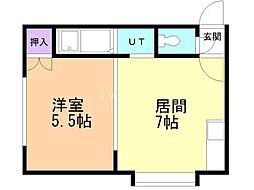 クロスロード澄川1 1DKの間取図画像