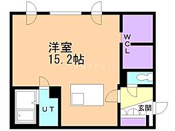 札幌市豊平区月寒中央通5丁目マンション ワンルームの間取図画像