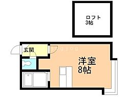 クラーク羊ヶ丘壱番館 ワンルームの間取図画像