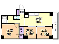 Ｌハイム豊平公園 7階3LDKの間取り